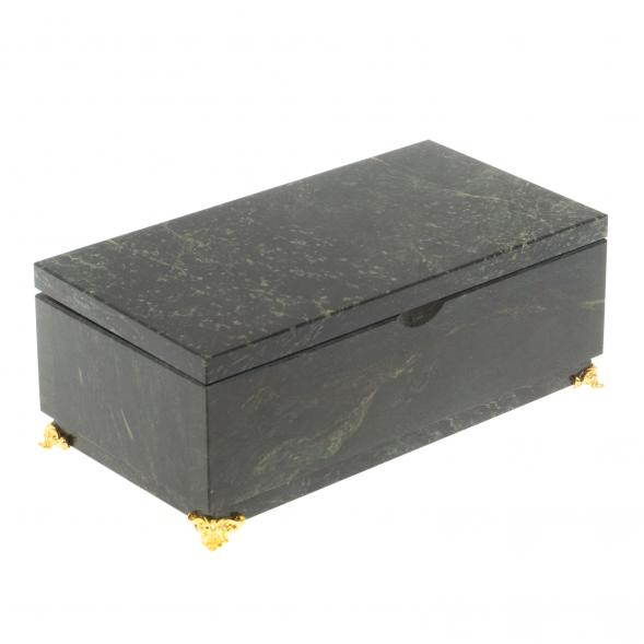 Шкатулка под деньги &amp;quot;Купюра&amp;quot; на ножках с зеркалом змеевик 19х10х6,5 см 118721