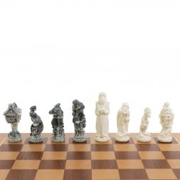 Шахматный ларец "Русские сказки" доска 49х49 см мрамолит / дерево