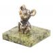 Статуэтка &amp;quot;Мышка с сыром&amp;quot; из бронзы и змеевика 120130
