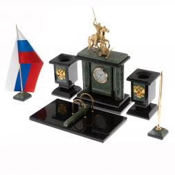 Настольный набор &amp;quot;Георгий Победоносец&amp;quot; офиокальцит