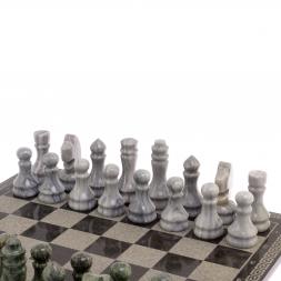 Шахматы с гравировкой "Греческий орнамент" 40х40 см гранит