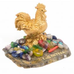 Сувенир "Петух золотой" змеевик