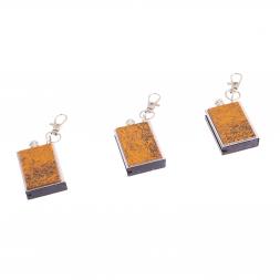 Брелок огниво "Вечная спичка" с накладкой из камня змеиная яшма 2,8х1,3х5 см