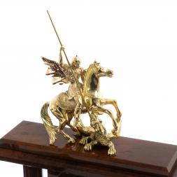 Письменный набор "Георгий Победоносец" камень обсидиан