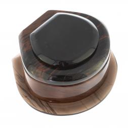 Шкатулка из камня обсидиан "Ракушка" 12х11х6 см