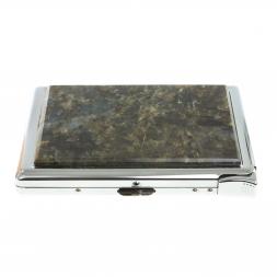 Портсигар на 10 сигарет с зажигалкой камень лабрадор