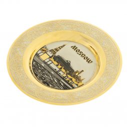 Тарелка с гравюрой "Москва" 12 см в подарочной упаковке Златоуст
