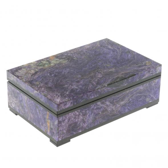 Шкатулка из камня чароит 15,5х10х5,5 см 129444