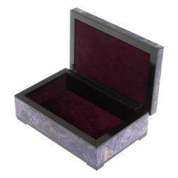 Шкатулка из камня чароит 15,5х10х5,5 см
