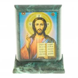 Икона "Спаситель" змеевик 8х4х9,5 см