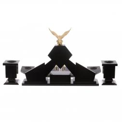 Письменный набор из лемезита "Орел" с лотком для бумаг А4 и бюваром