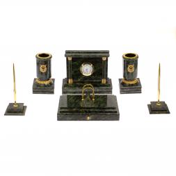 Настольный набор "Цезарь" камень змеевик