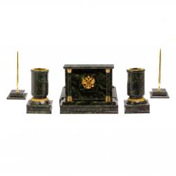 Настольный набор "Цезарь" камень змеевик