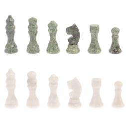 Шахматы с гравировкой "Турнирные" доска 36х36 см змеевик, мрамор