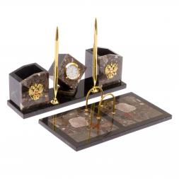 Письменный набор "Куб" из конгломерата