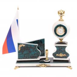Письменный прибор "Герб РФ" из мрамора