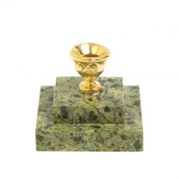 Подсвечник церковный из змеевика 4,5х4,5х3 см