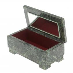 Шкатулка для денег "Купюра" с зеркалом змеевик 18,5х9,5х6,5 см