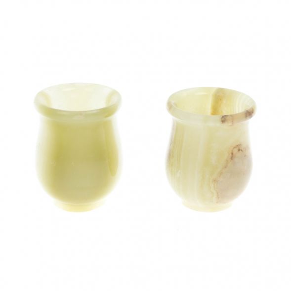 Набор стопок 2 шт &amp;quot;Тюльпан&amp;quot; из зеленого оникса 3,7х3,7х3,5 см (1,5х2) 129324