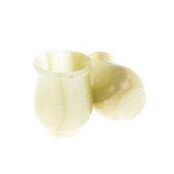 Набор стопок 2 шт "Тюльпан" из зеленого оникса 3,7х3,7х3,5 см (1,5х2)