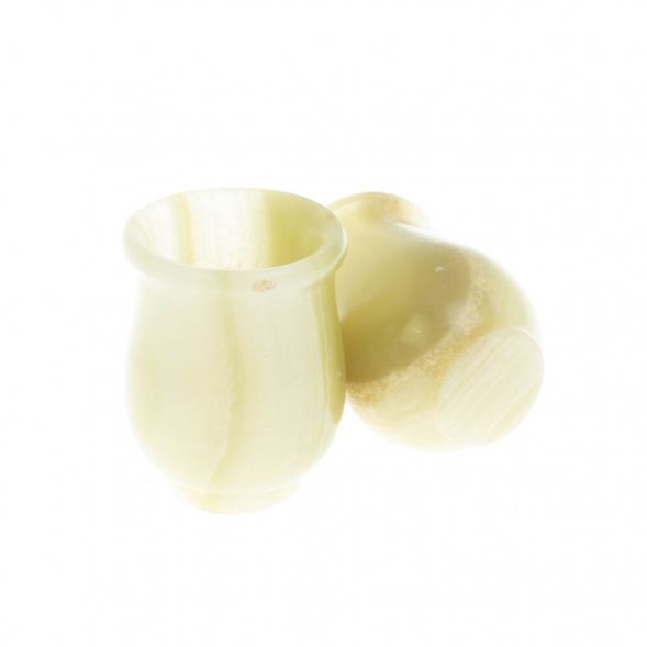 Набор стопок 2 шт &amp;quot;Тюльпан&amp;quot; из зеленого оникса 3,7х3,7х3,5 см (1,5х2) 129324