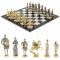 Шахматы с фигурами из бронзы "Русские" доска мрамор долерит 37х37 см