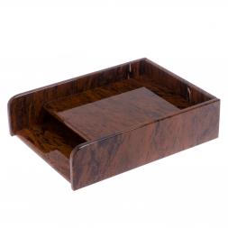 Лоток для бумаг А4 двухъярусный коричневый обсидиан