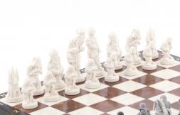 Шахматы с оригинальными фигурами "Средневековье" 40х40 см камень лемезит мрамор