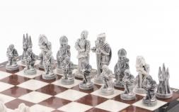 Шахматы с оригинальными фигурами "Средневековье" 40х40 см камень лемезит мрамор