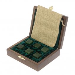 Камни для виски 6 кубиков из саянского нефрита в подарочной коробке