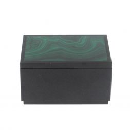 Шкатулка из малахита и долерита 10,5х7,5х5,5 см