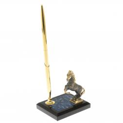 Подставка под ручку "Конь на дыбах" из камня лазурит