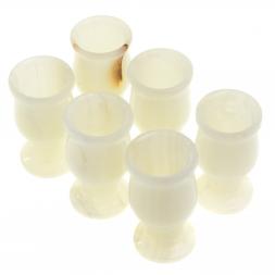 Набор рюмок из белого оникса в футляре 4х6,5 см 20 мл (1,5х3) 6 шт