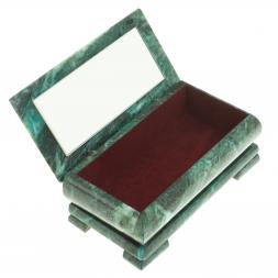 Шкатулка с иллюстрацией "С любовью" камень змеевик 17,5х9,5х7,5 см