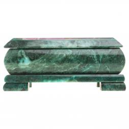 Шкатулка с иллюстрацией "С любовью" камень змеевик 17,5х9,5х7,5 см