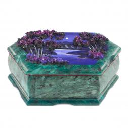 Шкатулка с рисунком "Рассвет" 17х10,5х7 см