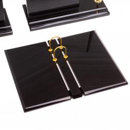 Письменный прибор "Офисный стиль" из черного обсидиана