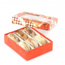 Рюмки для водки 30 мл на ножке набор 6 шт камень оникс 3,8х7,2 см в коробке (1,5х3)