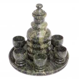 Подарочный набор "Коньячный" из камня змеевик