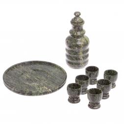 Подарочный набор "Коньячный" из камня змеевик