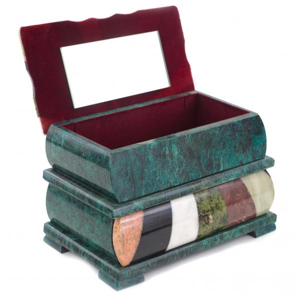 Шкатулка из камня двухъярусная &amp;quot;Мозаика&amp;quot; 20,5х11,5х13 см 120984