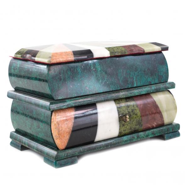 Шкатулка из камня двухъярусная &amp;quot;Мозаика&amp;quot; 20,5х11,5х13 см 120984