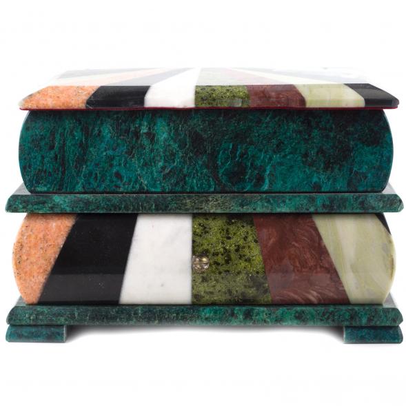 Шкатулка из камня двухъярусная &amp;quot;Мозаика&amp;quot; 20,5х11,5х13 см 120984