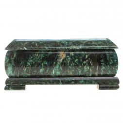 Шкатулка с иллюстрацией "Лось с волками" камень змеевик 17,5х9,5х7,5 см