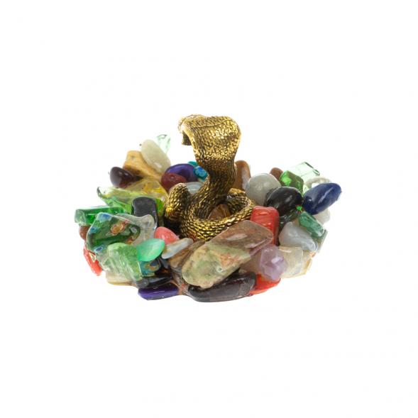 Статуэтка «Кобра» на самоцветах бронзовая 5×5х3 см 128650