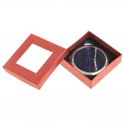 Зеркало круглое из камня содалит цвет серебро