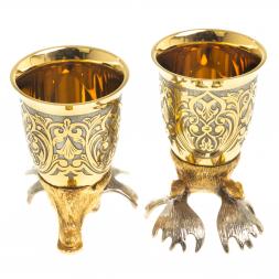 Подарочный набор "Лось" фляжка и 2 стопки перевертыша Златоуст