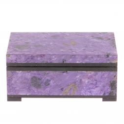 Шкатулка из камня чароит 9,5х6,5х4,5 см