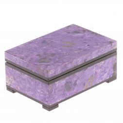 Шкатулка из камня чароит 9,5х6,5х4,5 см