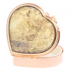 Таблетница "Сердце" на 3 отделения камень борнит цвет красное золото